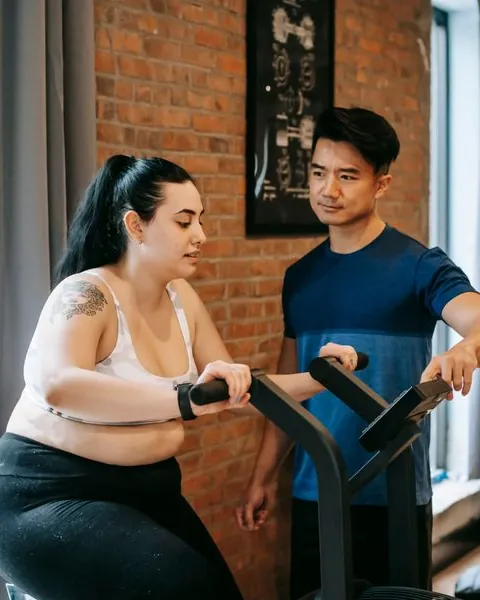 Woman doing a coached cardio workout